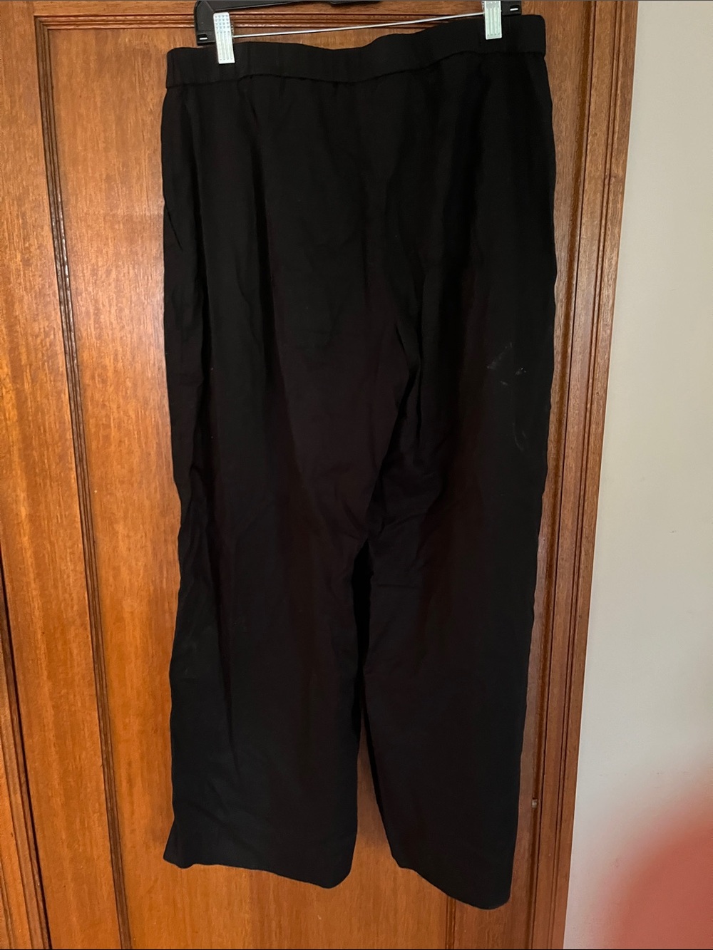 Banana Republic Black Wide-Leg Linen  Pants - Size 12 - Picture 3 of 3